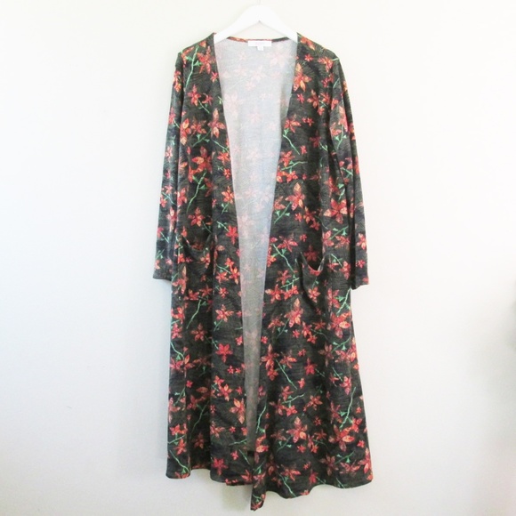 LuLaRoe Sweaters - Lularoe | Sarah Red Floral Duster Cardigan Sweater